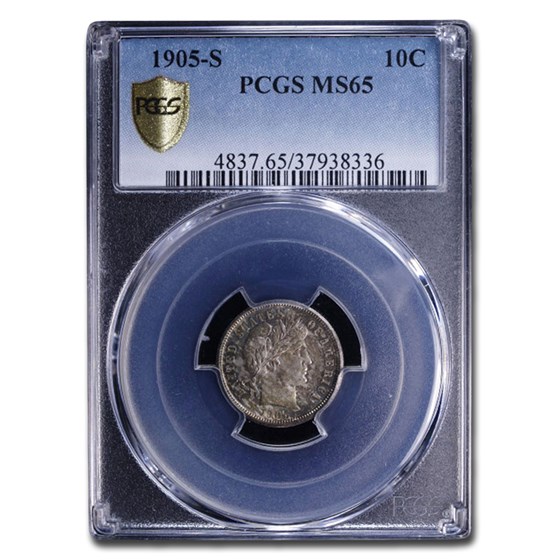 1905-S Barber Dime MS-65 PCGS 1905-S Barber Dime MS-65 PCGS